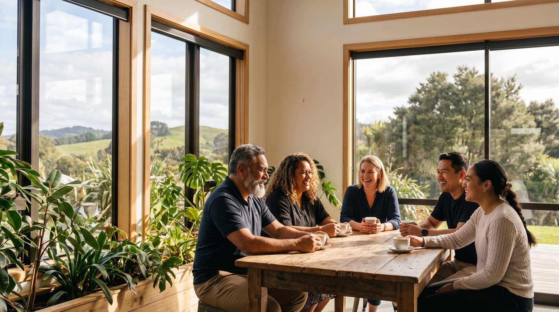 A Healthbox clinician talking with a worker in a New Zealand workplace