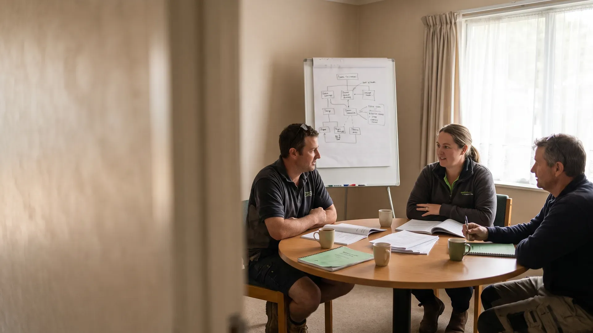A facilitator leading a workplace psychology workshop